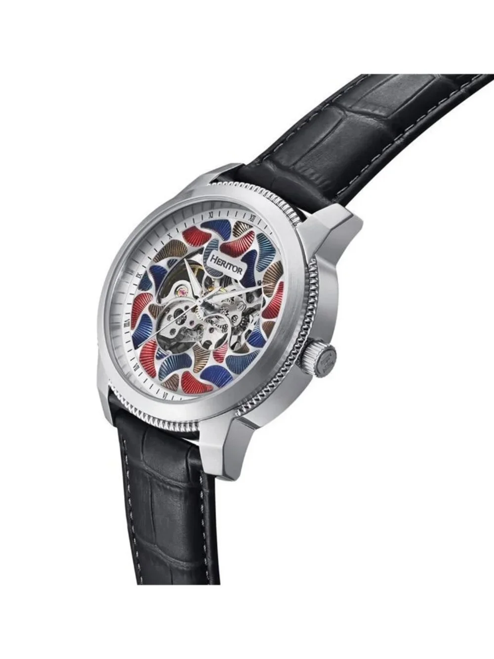 NWT Heritor Emmanuel Automatic Silver Dial Men's Watch